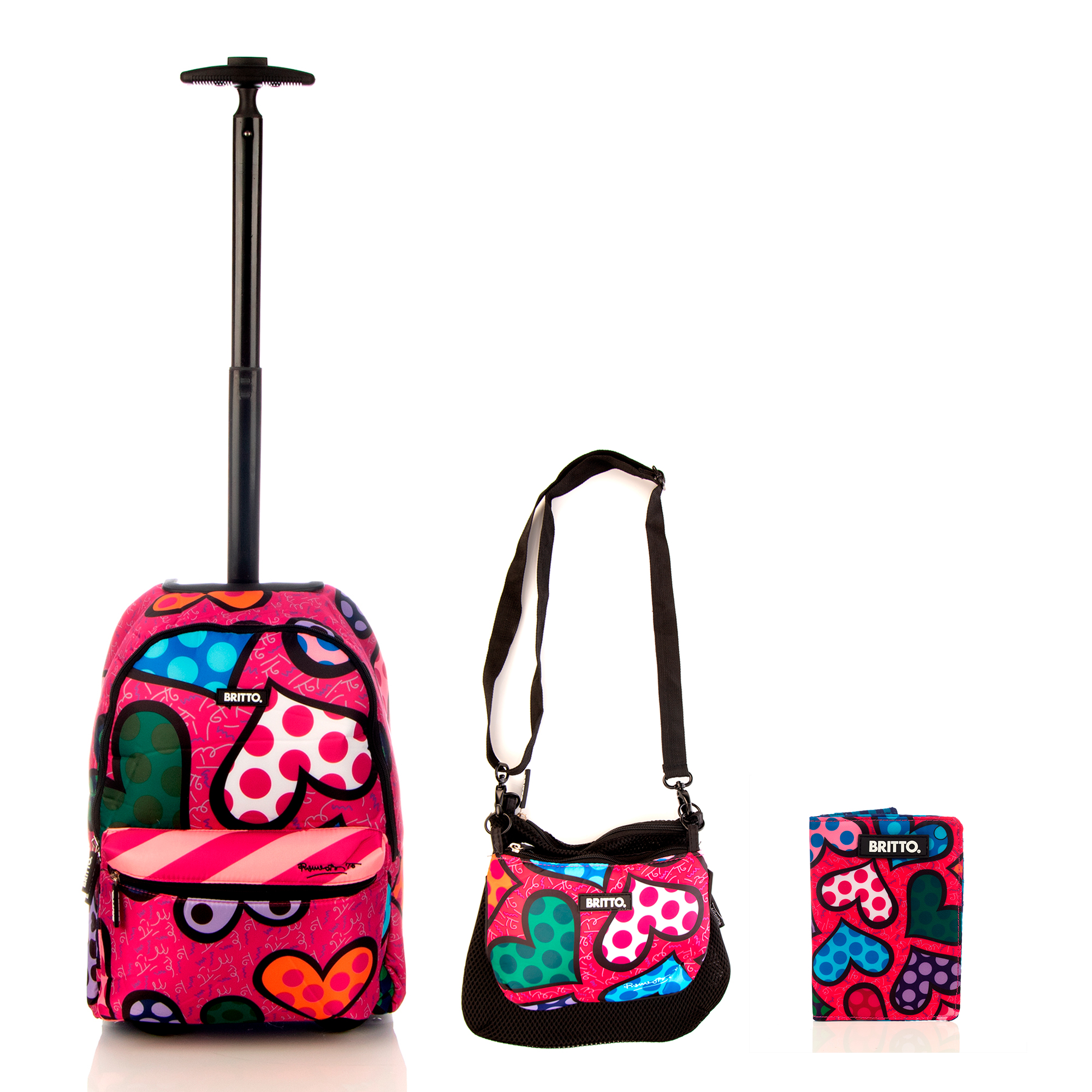 Set De Viaje Romero Britto Heart´s 3 Piezas Combo