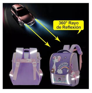 Foto 2 | Mochila Escolar Con Kawaii Unicornio Violeta