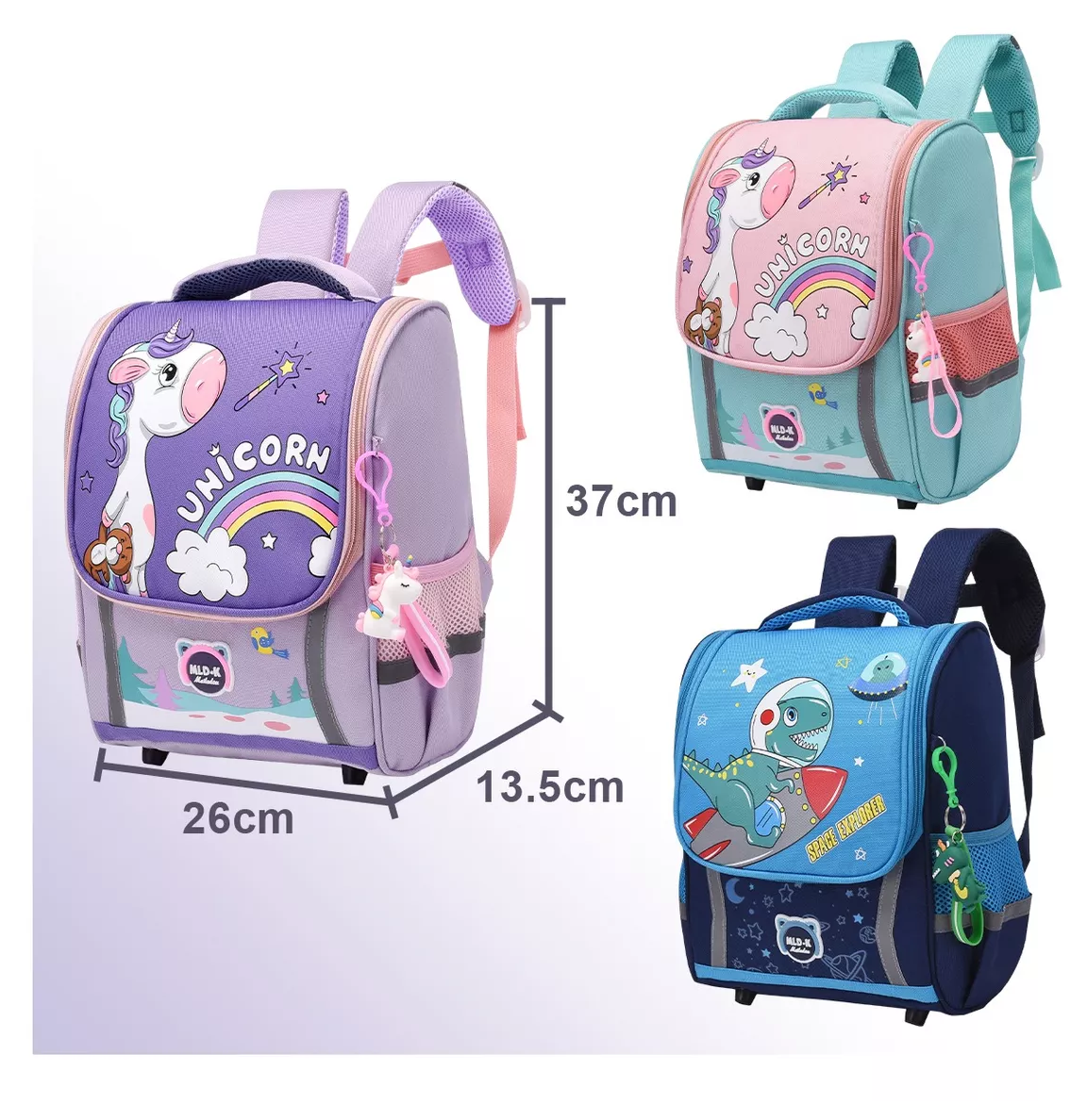 Foto 6 pulgar | Mochila Escolar Con Kawaii Unicornio Violeta