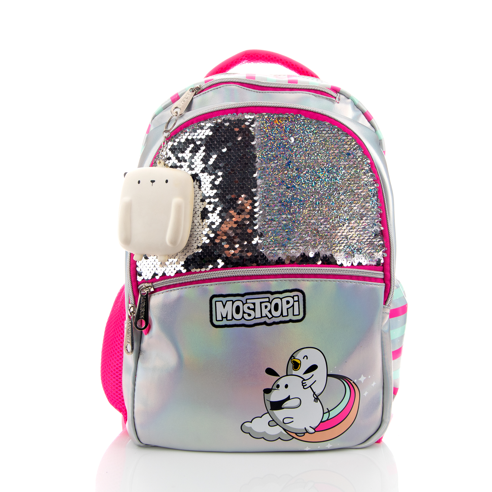 Foto 5 | Mochila Mostropi Lentejuela Plateado