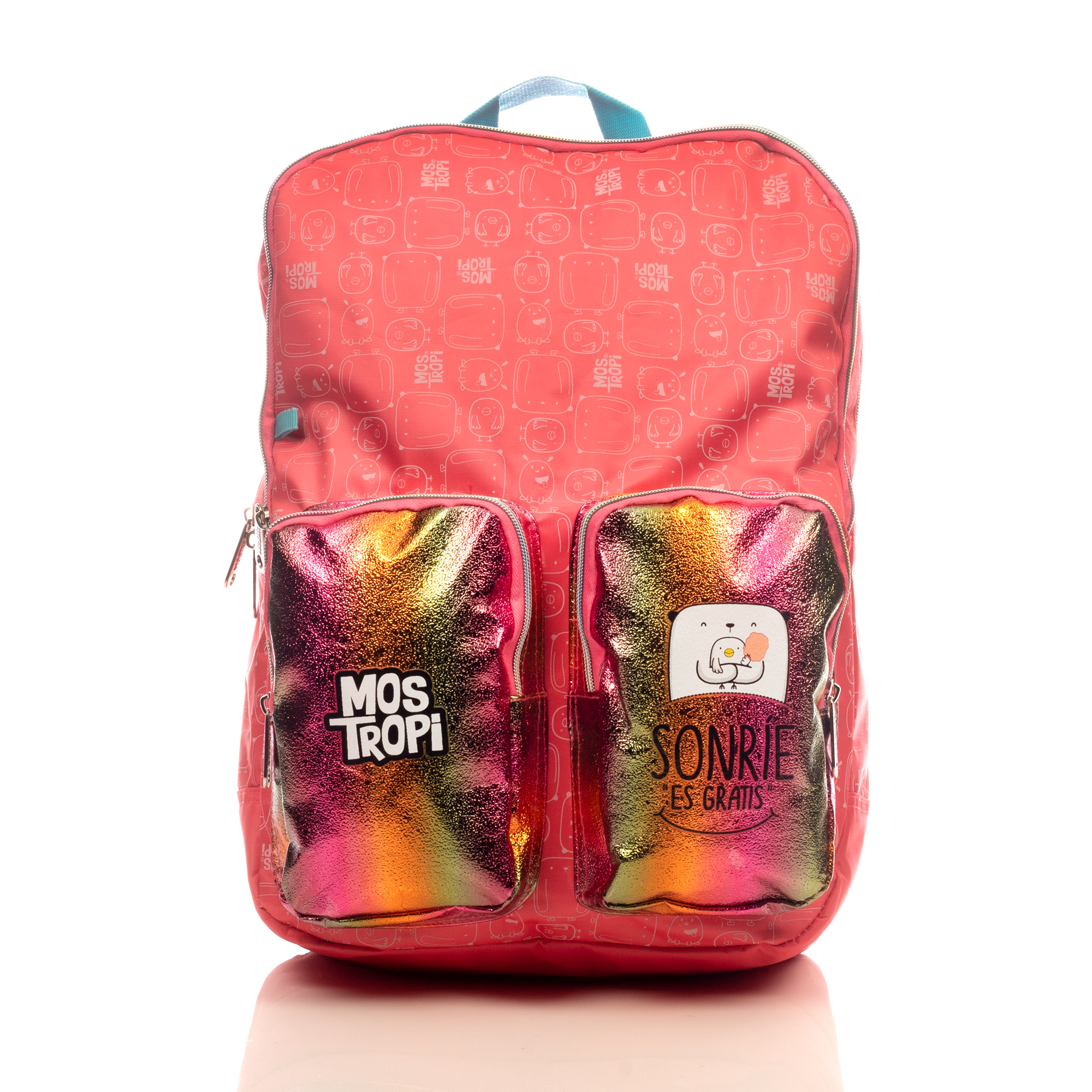 Foto 2 pulgar | Mochila Mostropi Sonrie Es Gratis Backpack Rosa