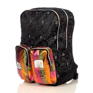 Foto 3 | Mochila Mostropi Sonrie Es Gratis Original Backpack Negro