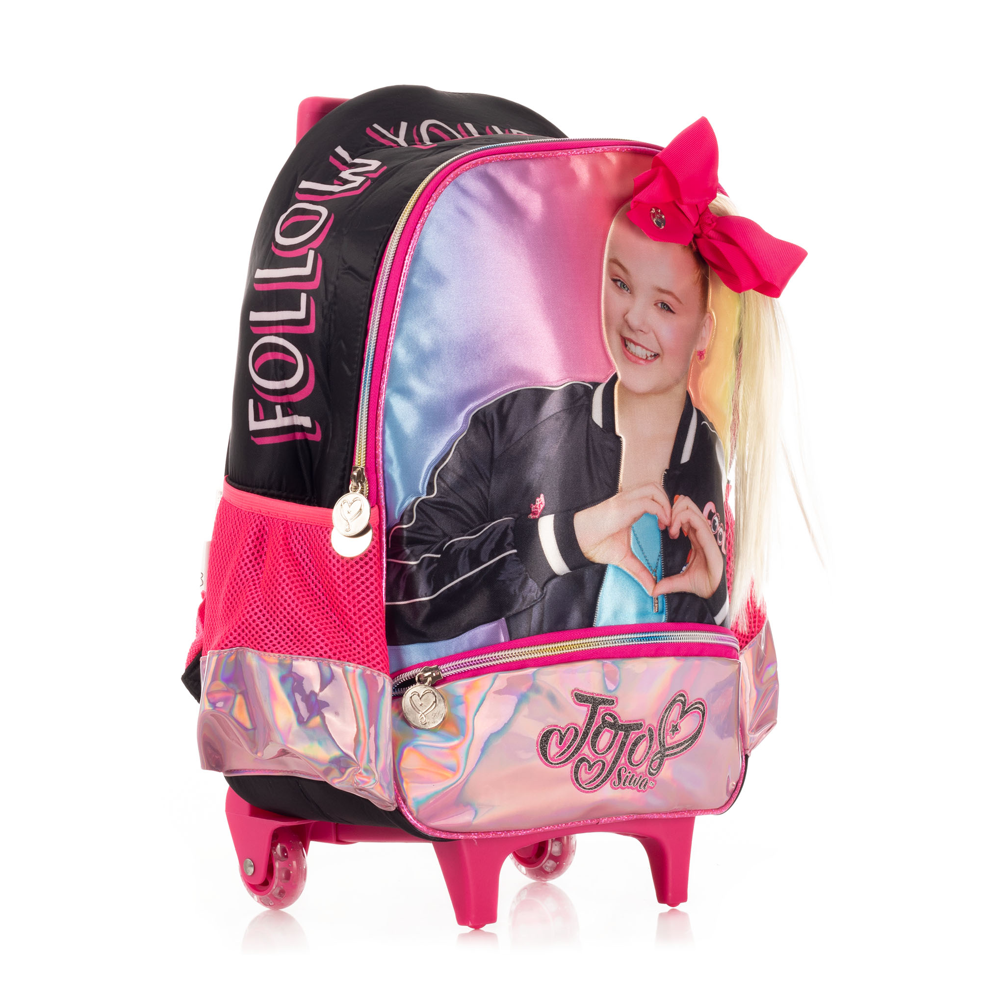 Foto 3 pulgar | Mochila Escolar Jojo Siwa Follow Rosa Con Ruedas