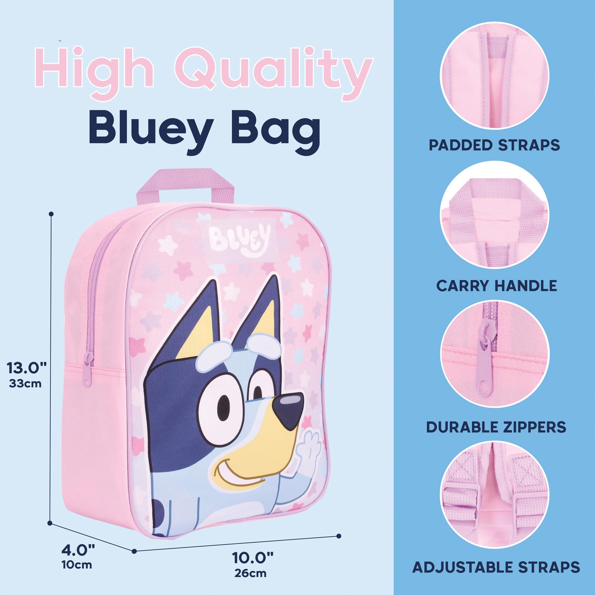 Foto 4 pulgar | Mochila Escolar Bluey Kids Rosa - Venta Internacional