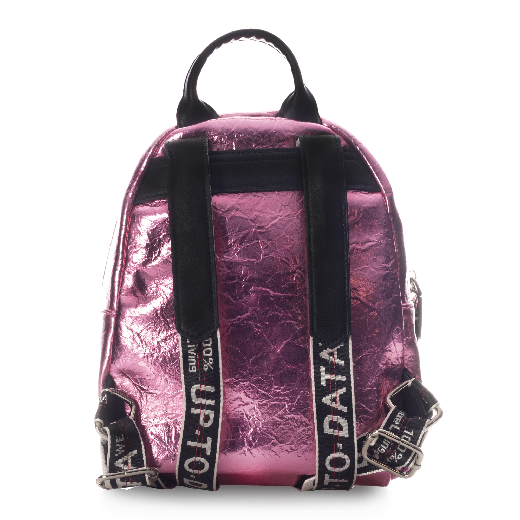 Foto 4 pulgar | Mini Backpack Wink Corrugada Rosa Wilys Mochila Diseño De La Tela Brilloso.