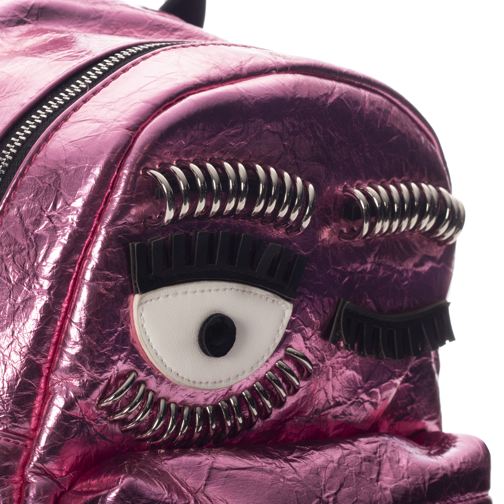 Foto 5 pulgar | Mini Backpack Wink Corrugada Rosa Wilys Mochila Diseño De La Tela Brilloso.
