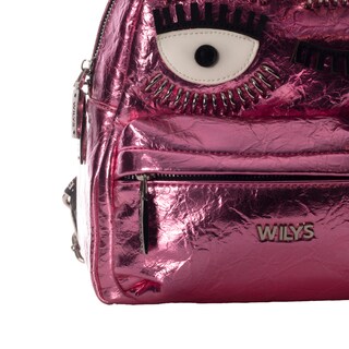 Foto 5 | Mini Backpack Wink Corrugada Rosa Wilys Mochila Diseño De La Tela Brilloso.