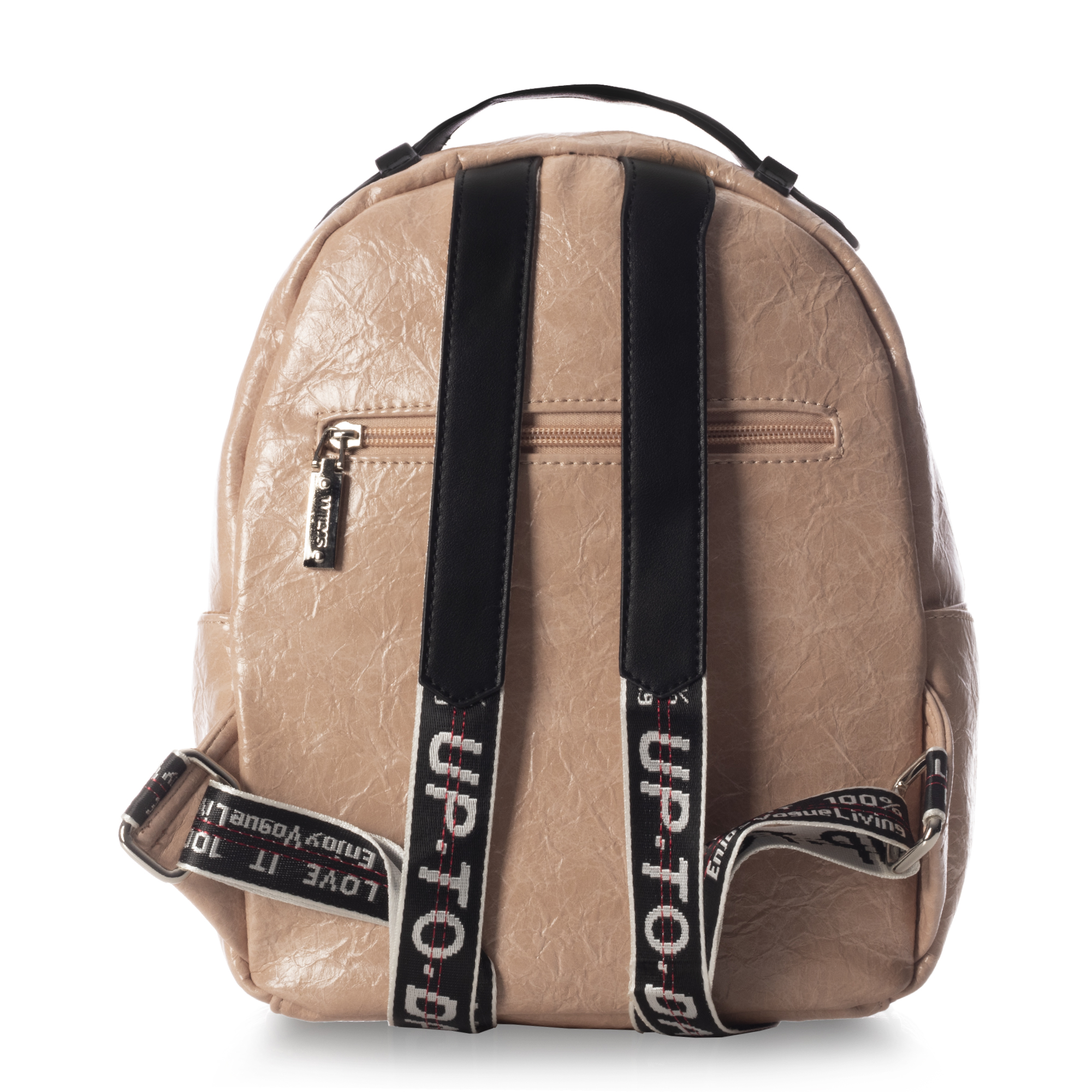 Foto 4 pulgar | Mini Backpack The Power Of Love Café Wilys Mochila Color Beige Diseño De La Tela Liso
