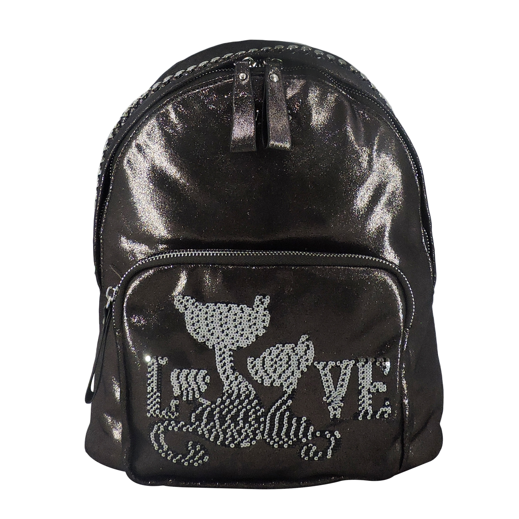 Foto 2 pulgar | Mini Backpack Love Glitter Gris Wilys Mochila