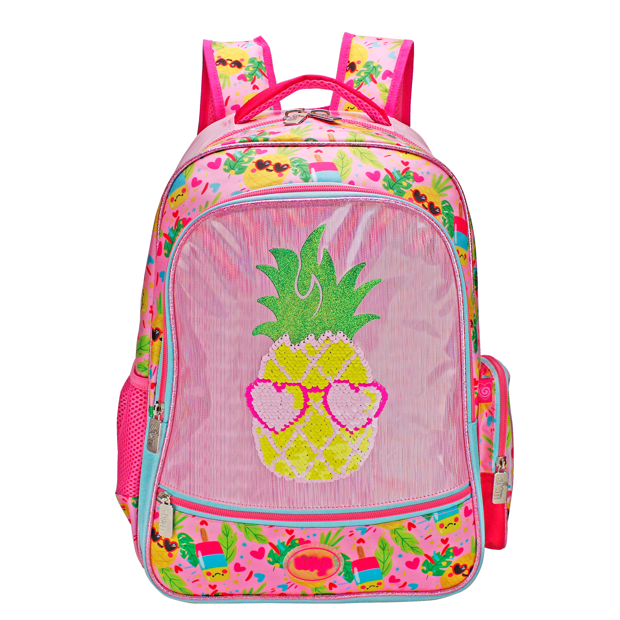 Foto 2 pulgar | Mochila Lentejuela Reversible Wilys Pineapple Summer Color Rosa