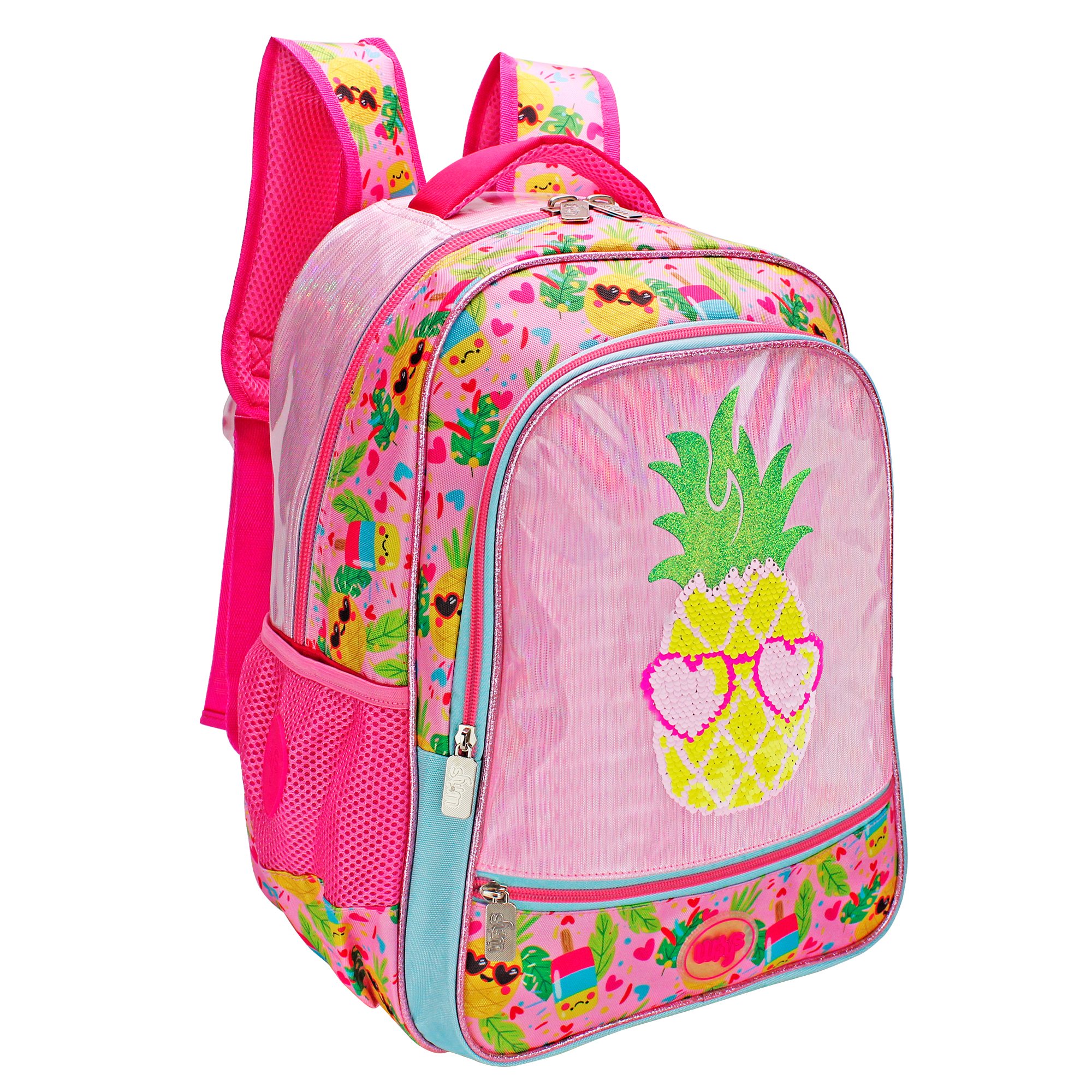 Foto 3 pulgar | Mochila Lentejuela Reversible Wilys Pineapple Summer Color Rosa