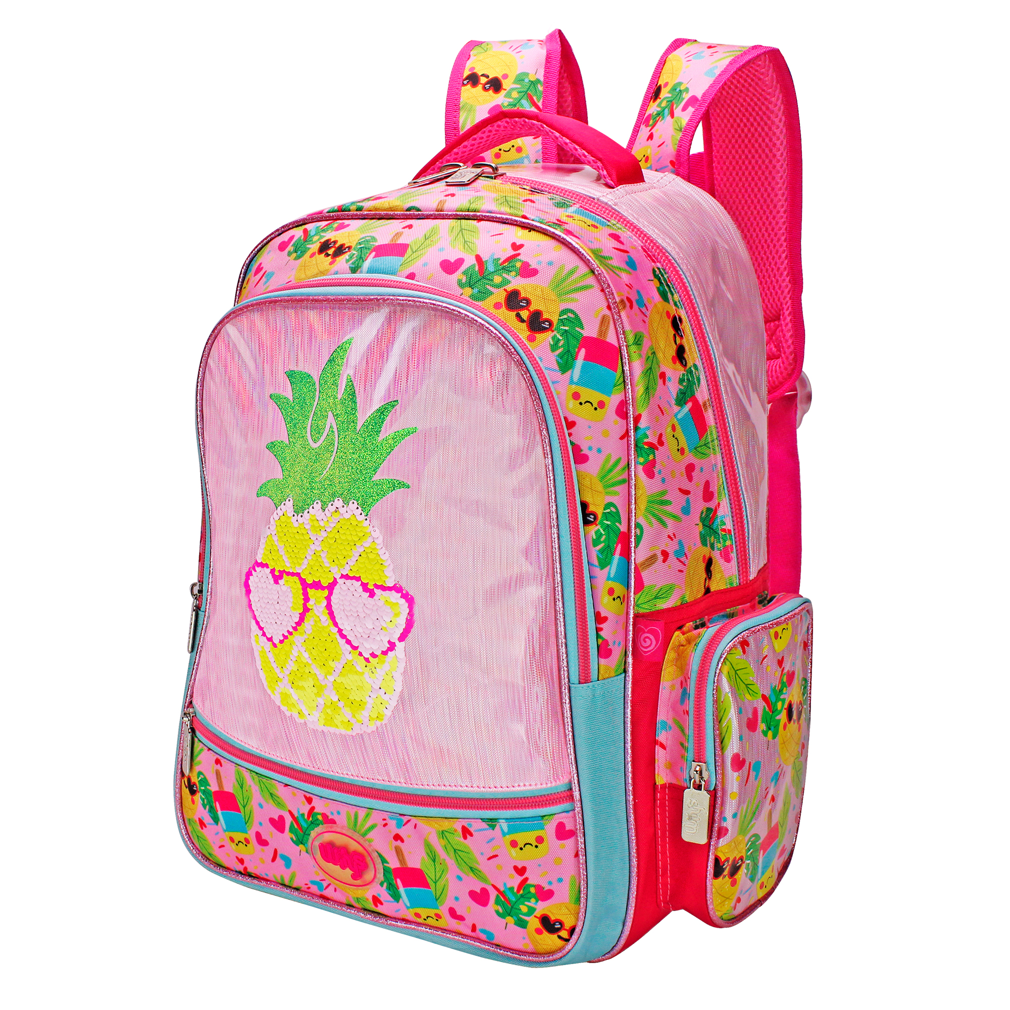 Foto 4 pulgar | Mochila Lentejuela Reversible Wilys Pineapple Summer Color Rosa