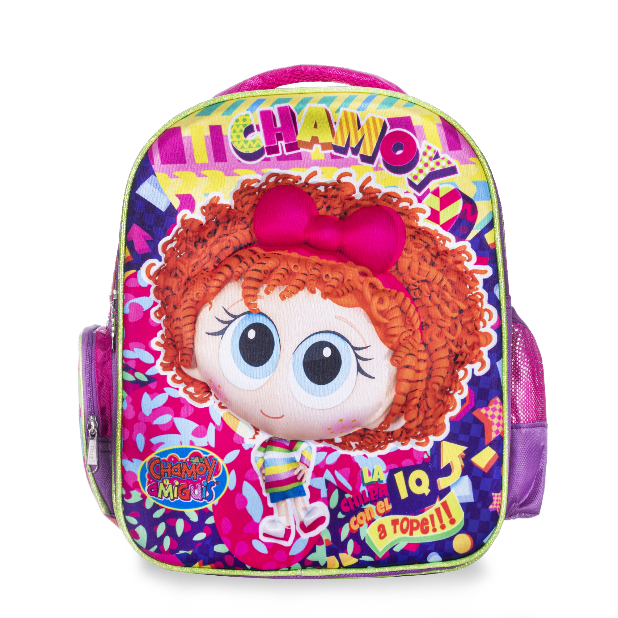 Mochila Kínder Atm Chamoy Ricitos 3d Color Rosa Chicle