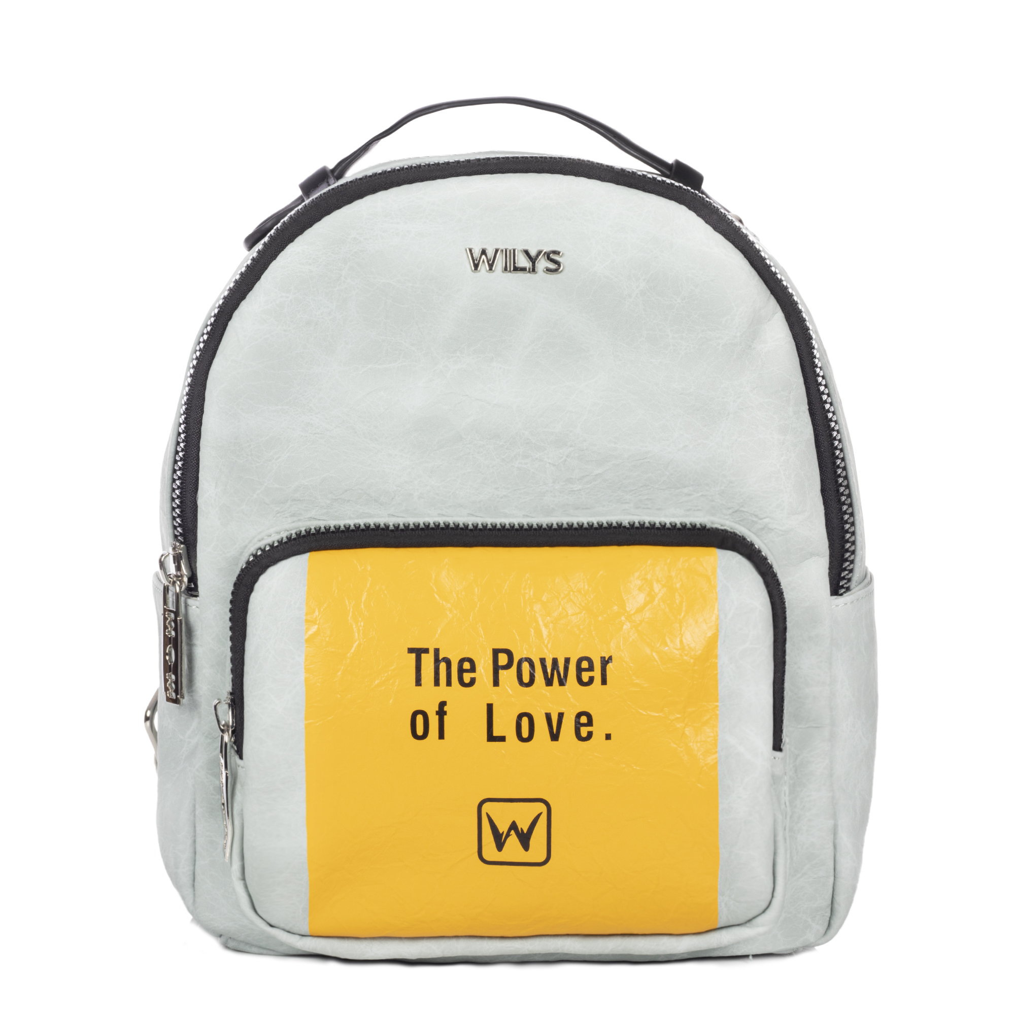 Foto 2 pulgar | Mini Backpack The Power Of Love Azul Wilys Mochila Diseño De La Tela Liso
