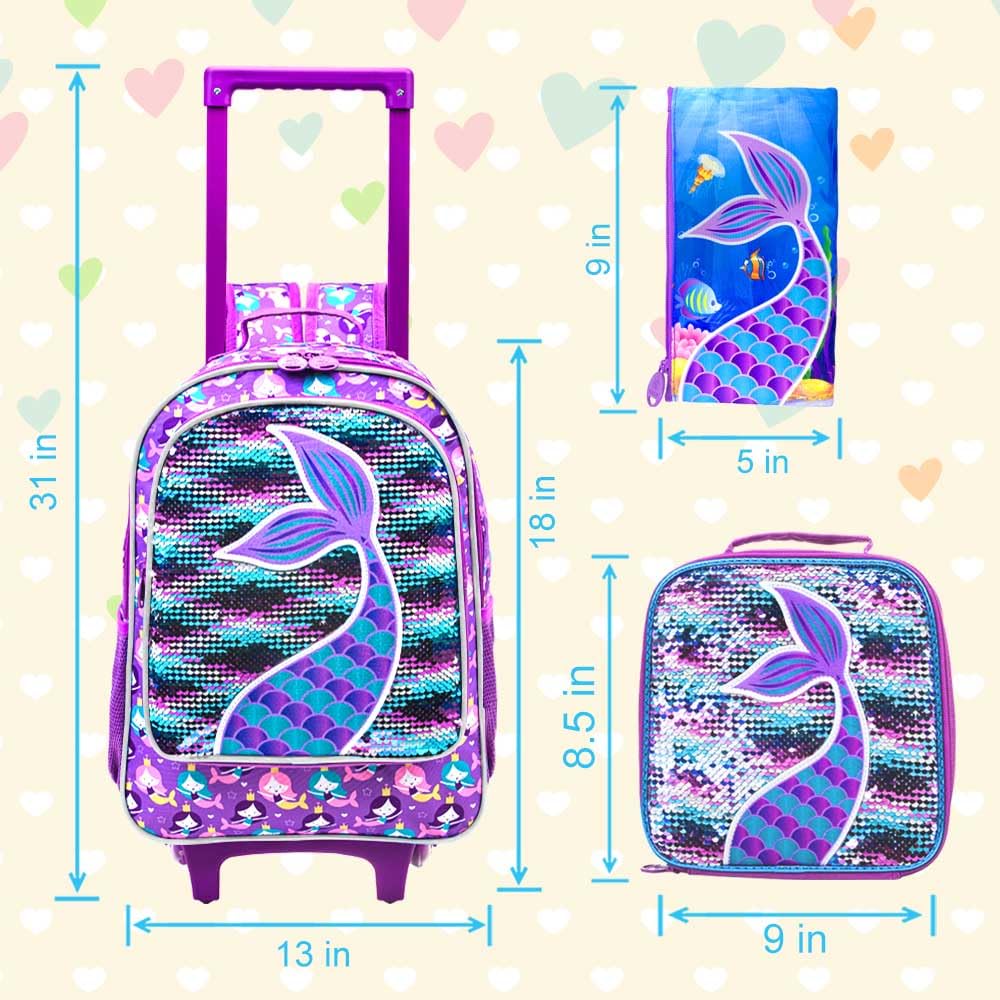 Foto 6 pulgar | Mochila con Ruedas Agsdon Infantil 3 Piezas-Venta Internacional