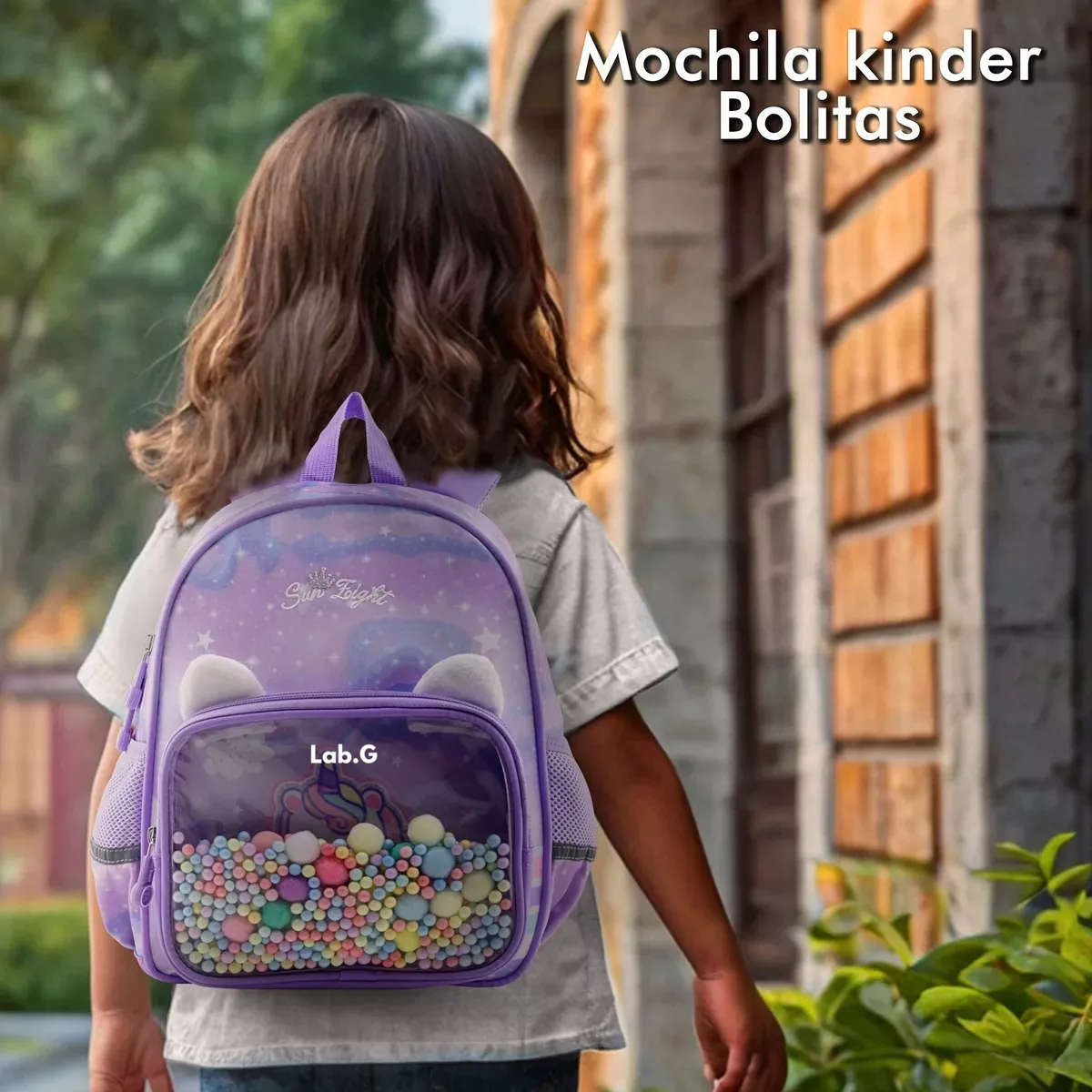 Foto 6 pulgar | Unicornio Diseño Mochila Escolar Violeta