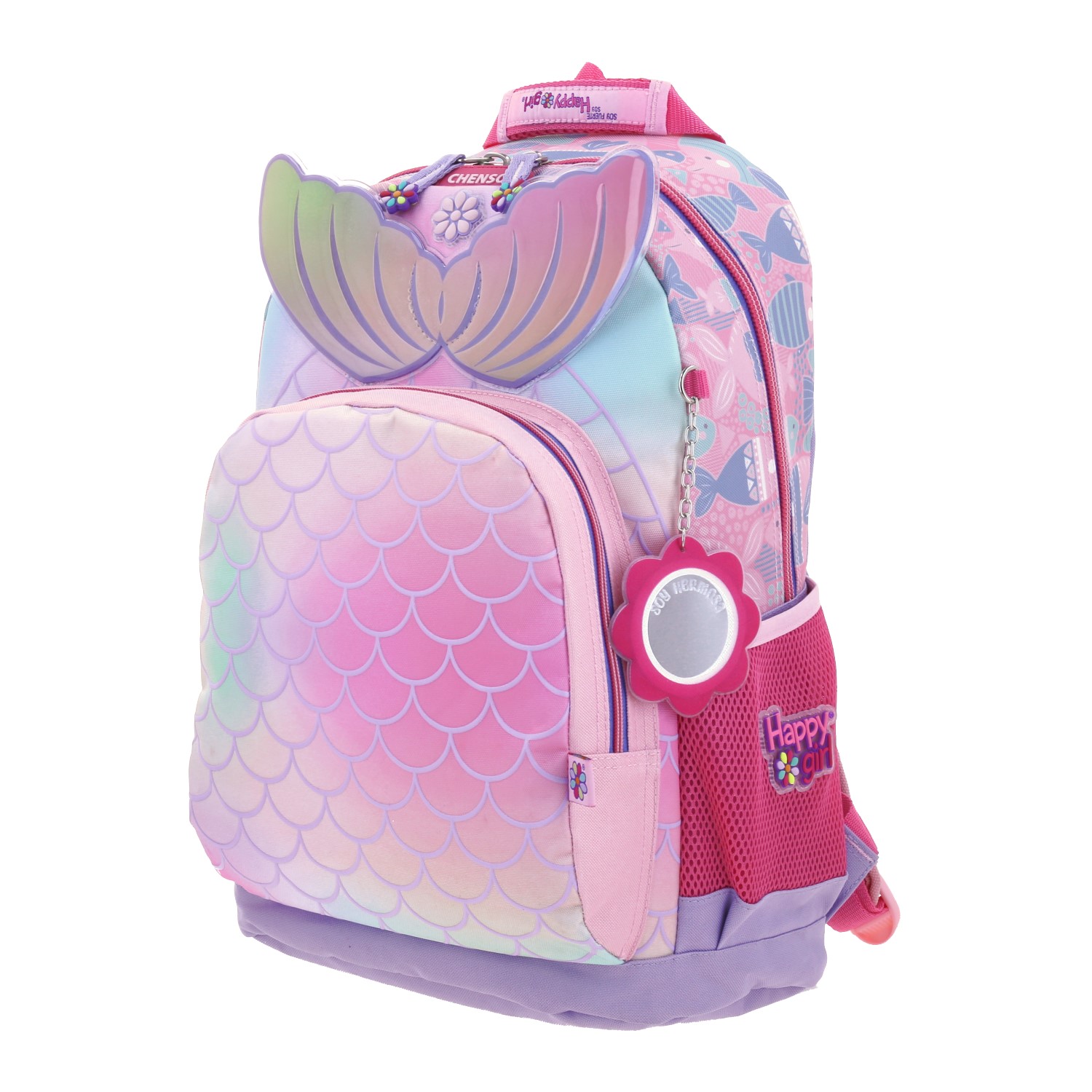 Foto 3 pulgar | Mochila Grande Escolar Chenson Primaria Sirena Syl Happy Girl Hg66380-i