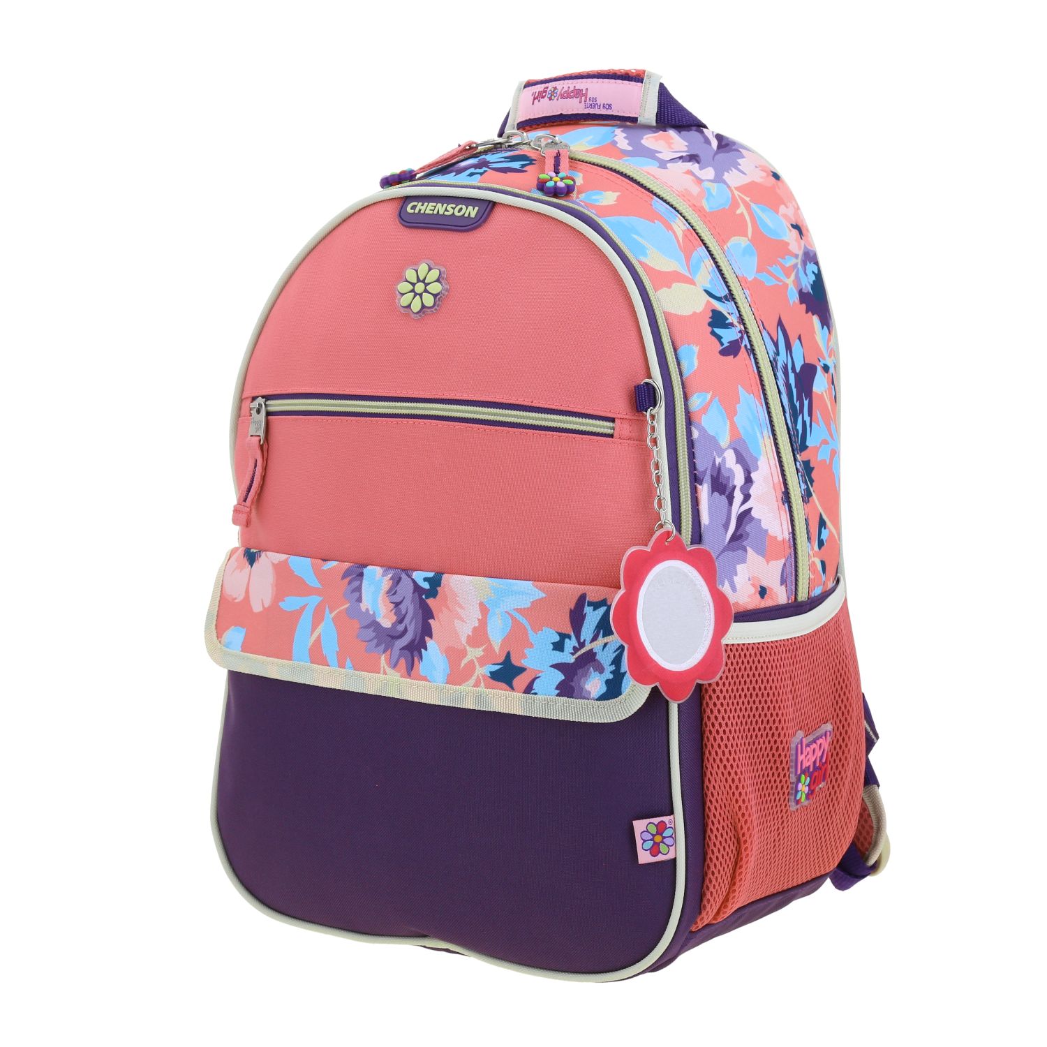 Foto 3 pulgar | Mochila Grande Escolar Chenson Happy Girl Porta Laptop Clear