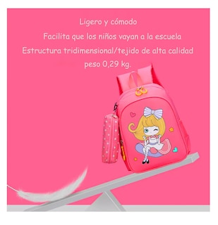 Foto 3 | Mochila Impermeable Para Estudiantes De Escuela Rojo