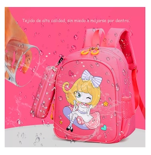 Foto 2 | Mochila Impermeable Para Estudiantes De Escuela Rojo