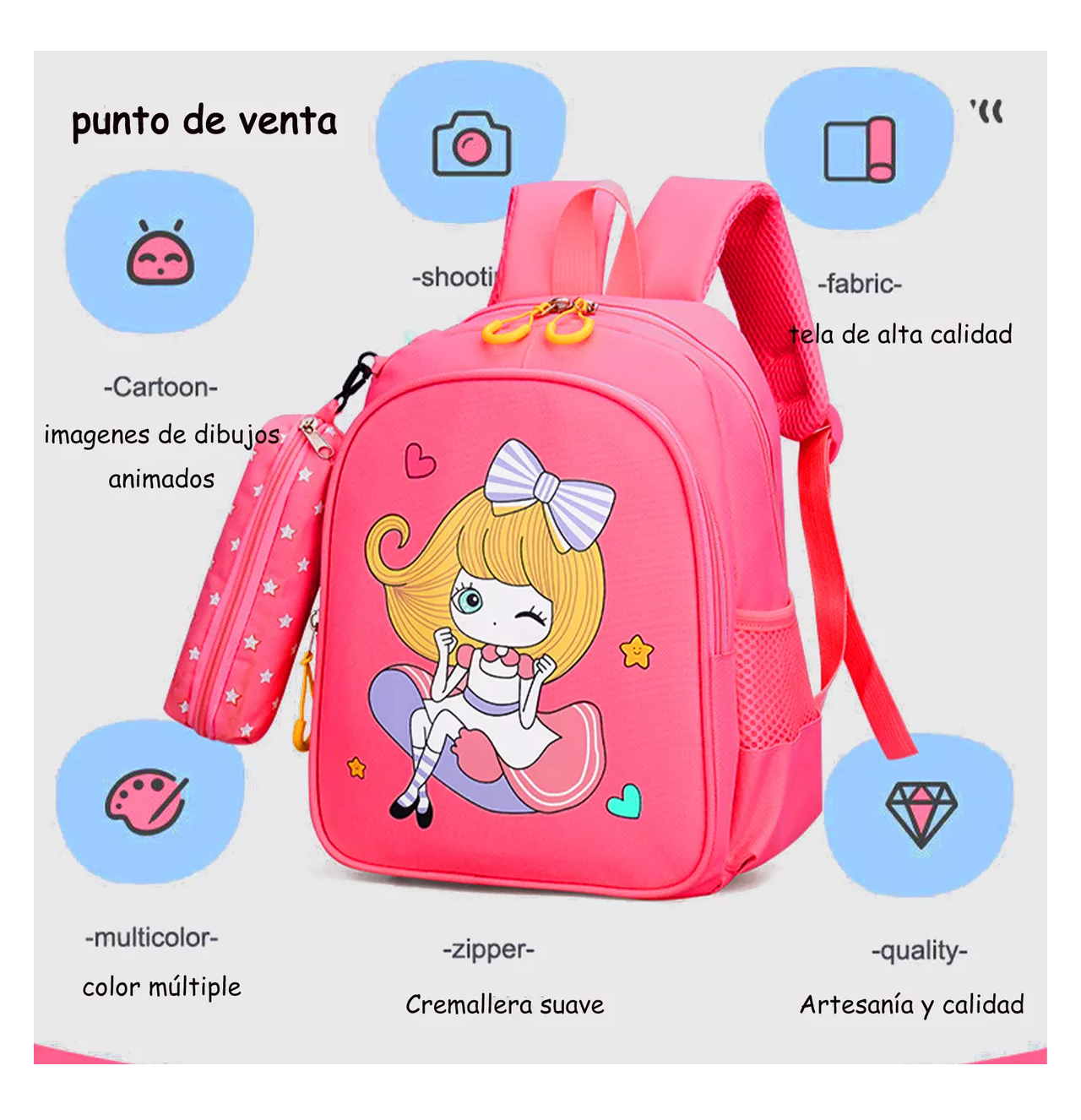 Foto 5 pulgar | Mochila Impermeable Para Estudiantes De Escuela Rojo