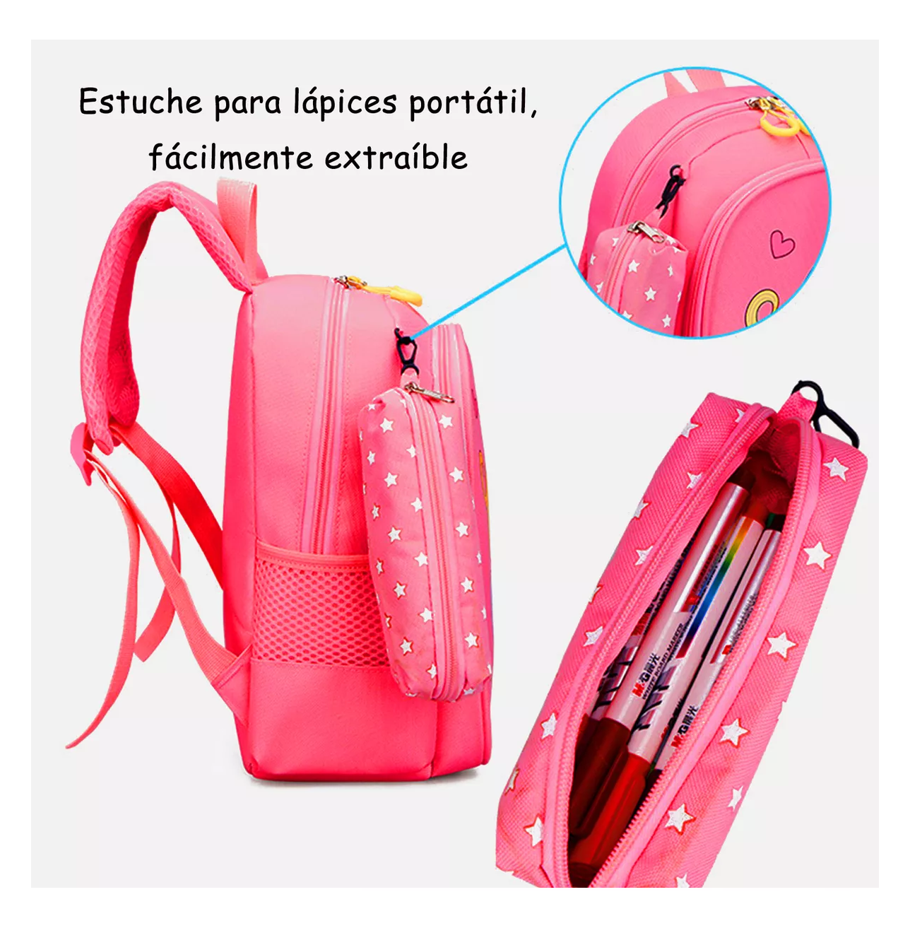 Foto 5 | Mochila Impermeable Para Estudiantes De Escuela Rojo