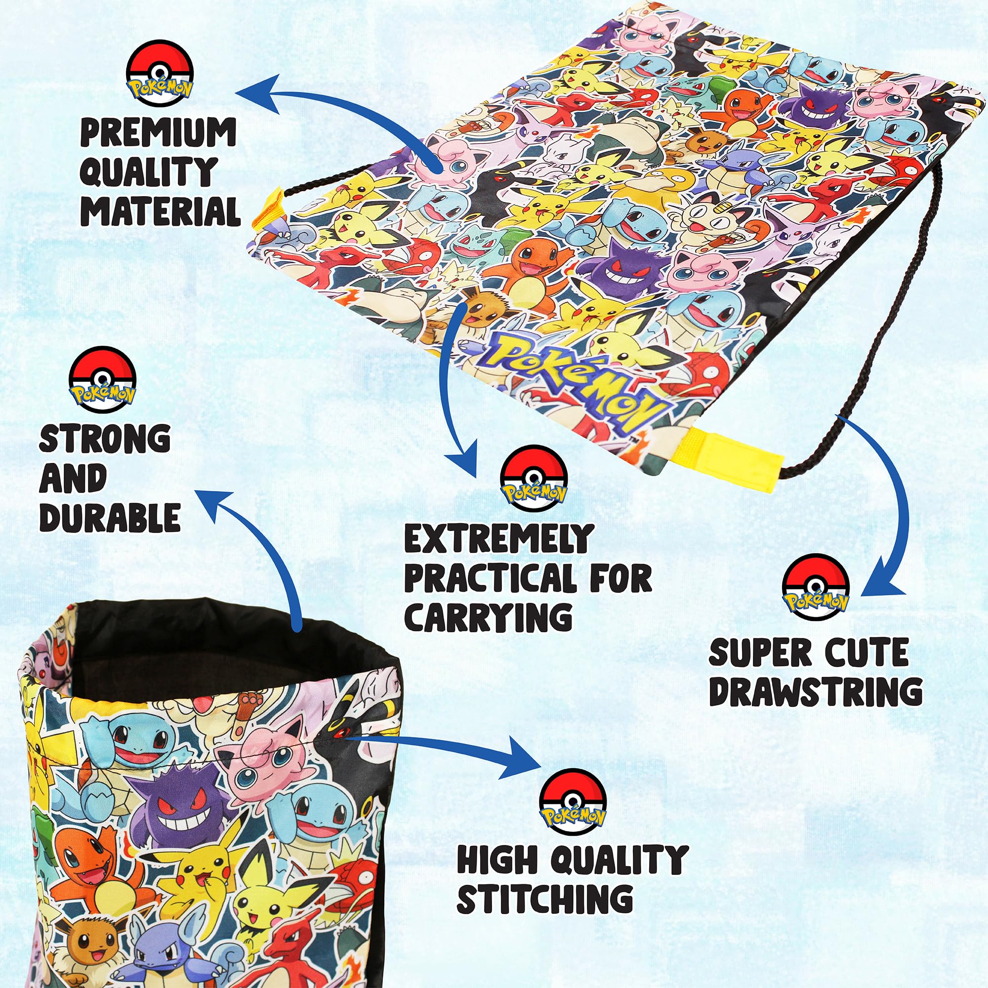 Foto 5 pulgar | Bolsa Con Cordón Para Material Escolar De Pokémon Para Niños Con Charmander - Venta Internacional.