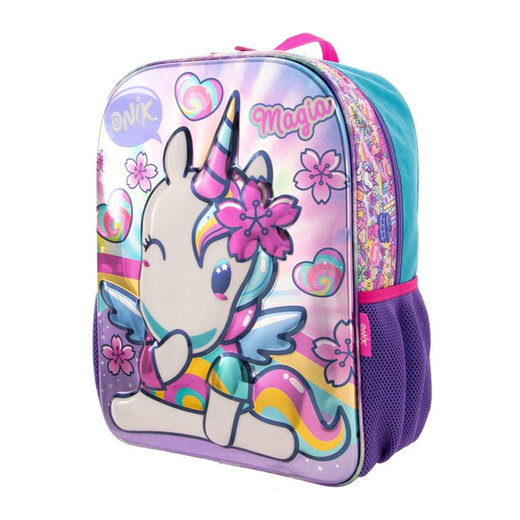 Foto 3 pulgar | Mochila Primaria Ruz Onix Unicornio 3d Metálico