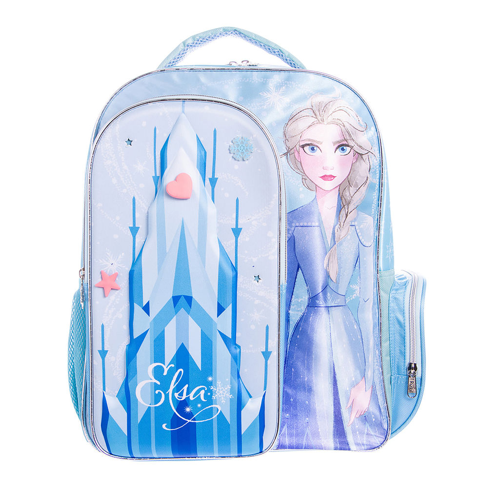 Foto 2 pulgar | Mochila Primaria Infantil Disney Frozen Premium (charms Elsa 20l Azul)