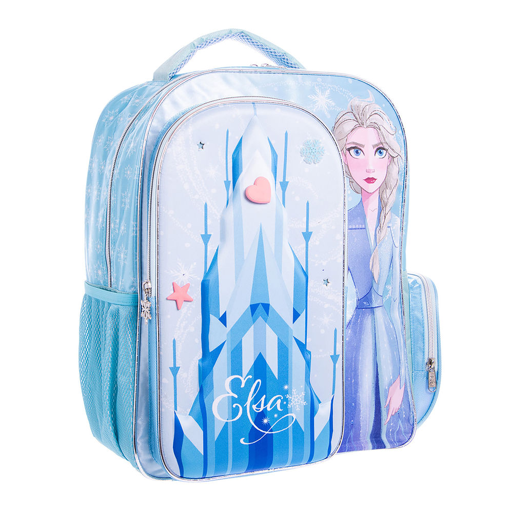Foto 7 pulgar | Mochila Primaria Infantil Disney Frozen Premium (charms Elsa 20l Azul)