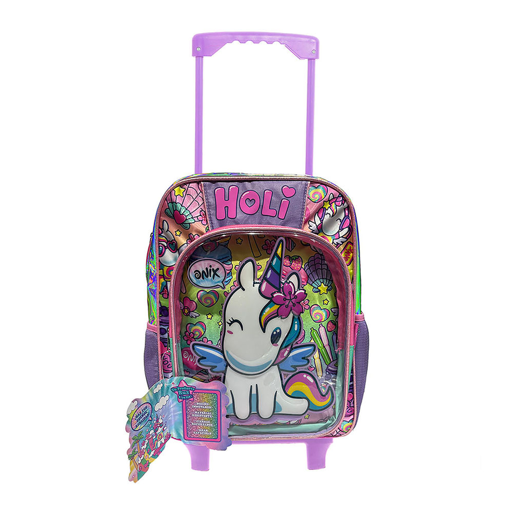 Foto 2 pulgar | Mochila Primaria Con Ruedas Infantil Onix (unicornio) 20l Púrpura