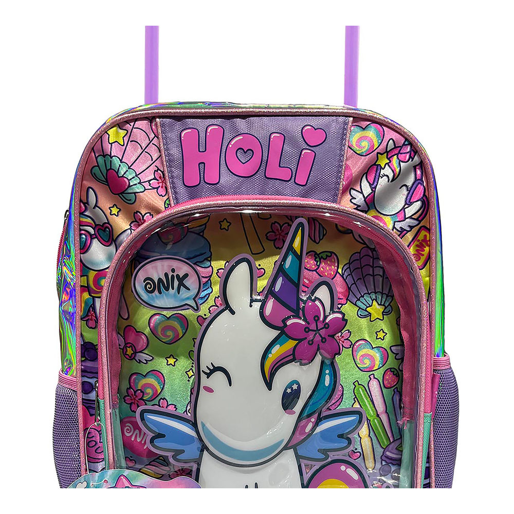 Foto 4 pulgar | Mochila Primaria Con Ruedas Infantil Onix (unicornio) 20l Púrpura