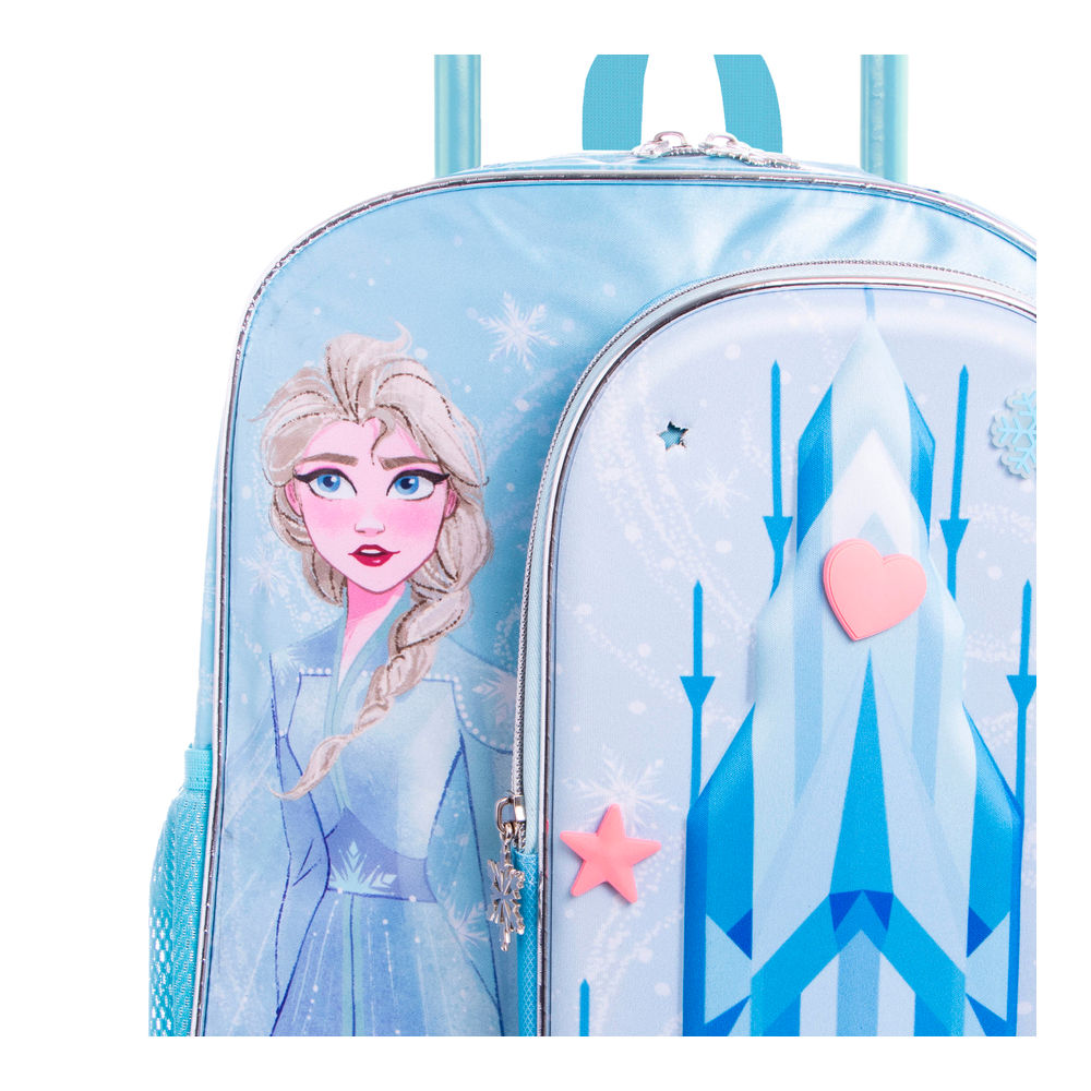 Foto 3 | Mochila Kinder Con Ruedas Infantil Disney Elsa De Frozen 14l (azul)
