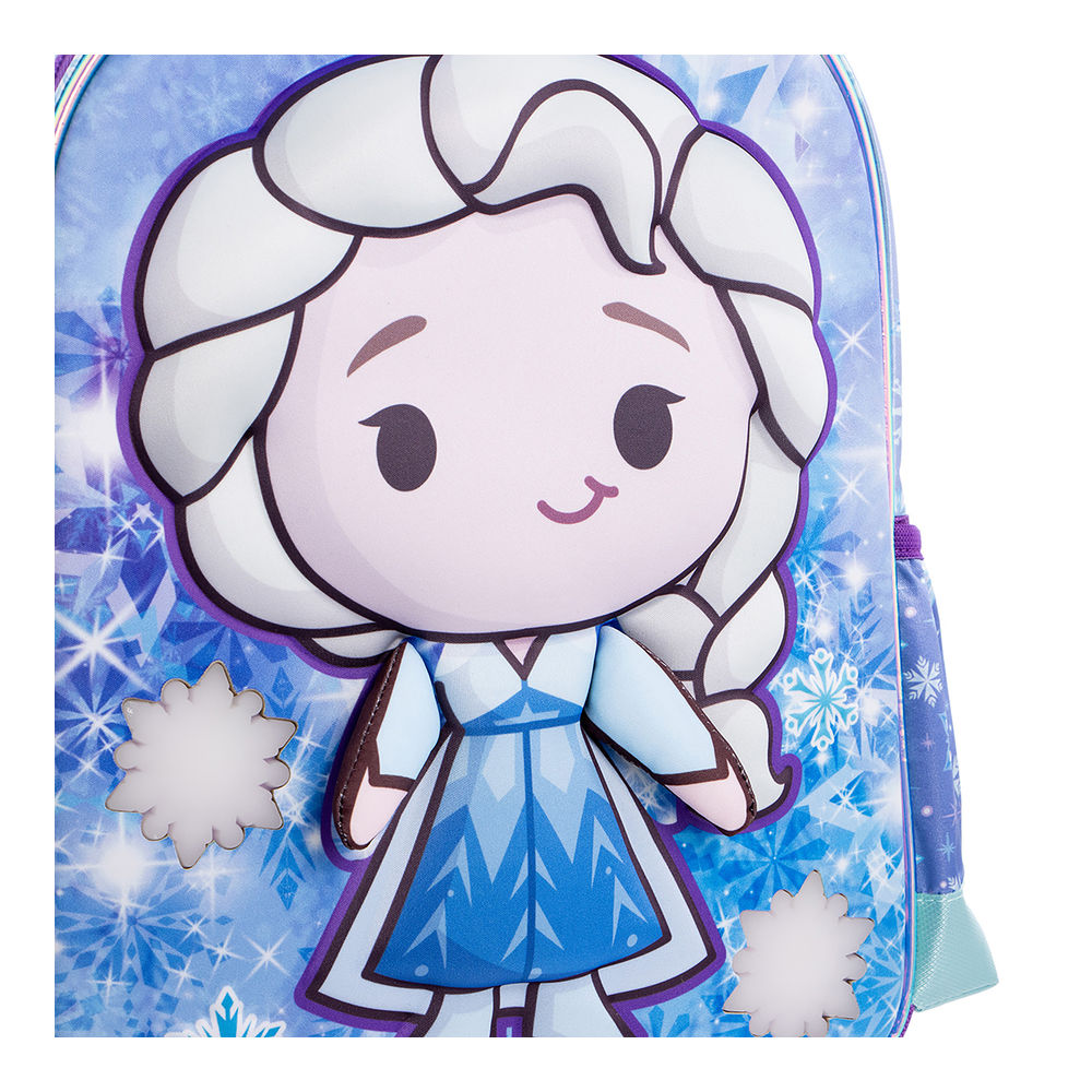 Foto 5 pulgar | Mochila Kínder Infantil Disney Frozen Premium Elsa (14l Azul)