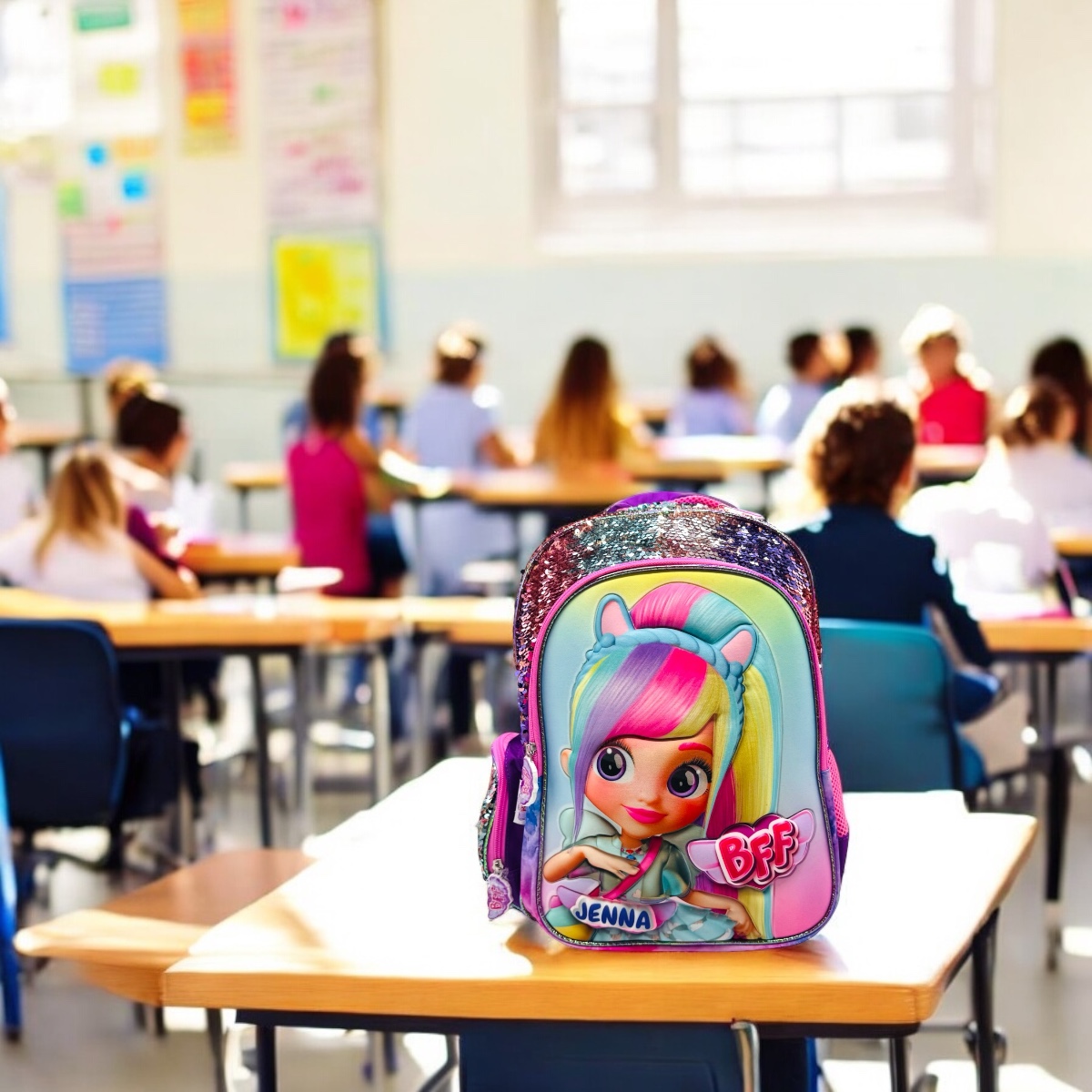 Foto 5 pulgar | Mochila Escolar Primaria Infantil Bff Jenna Multicolor