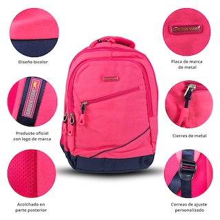 Foto 2 | Mochila Golden Star Primaria Para Niña Bicolor Df-8990 Color Rosa Neón