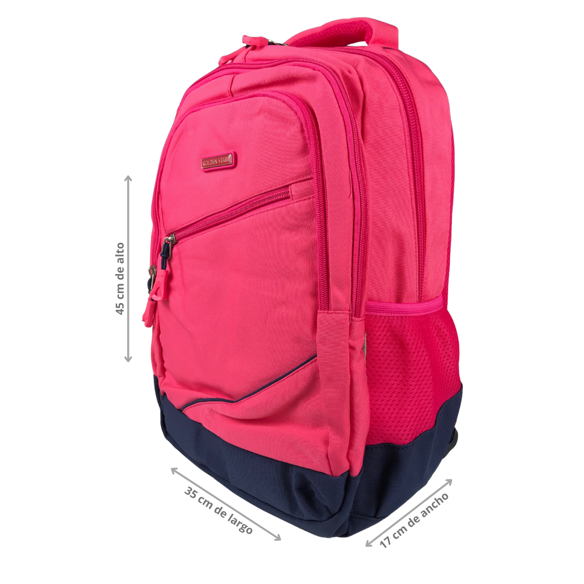 Foto 4 pulgar | Mochila Golden Star Primaria Para Niña Bicolor Df-8990 Color Rosa Neón