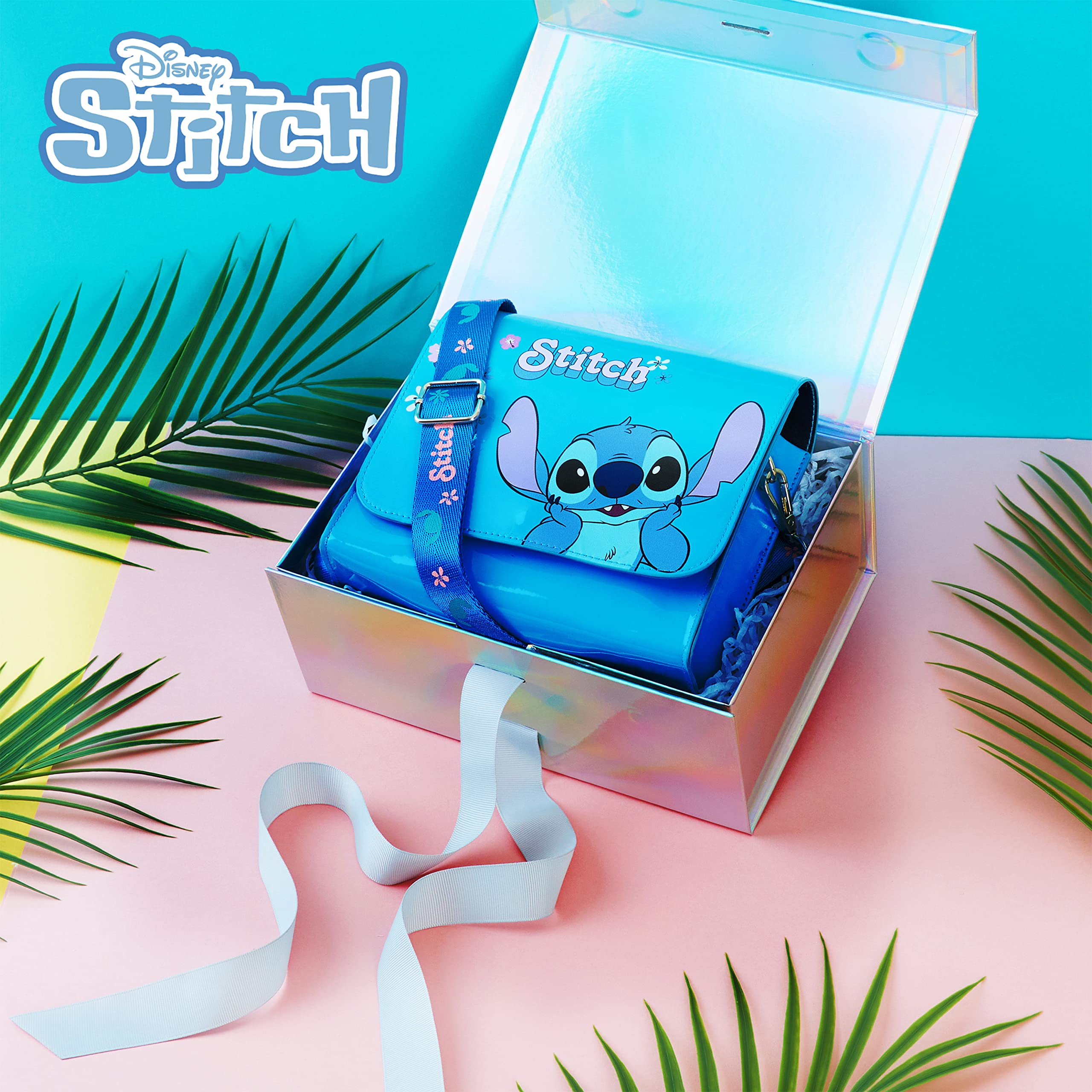 Foto 2 | Bandolera Disney Stitch Para Mujer Y Adolescente Azul - Venta Internacional.