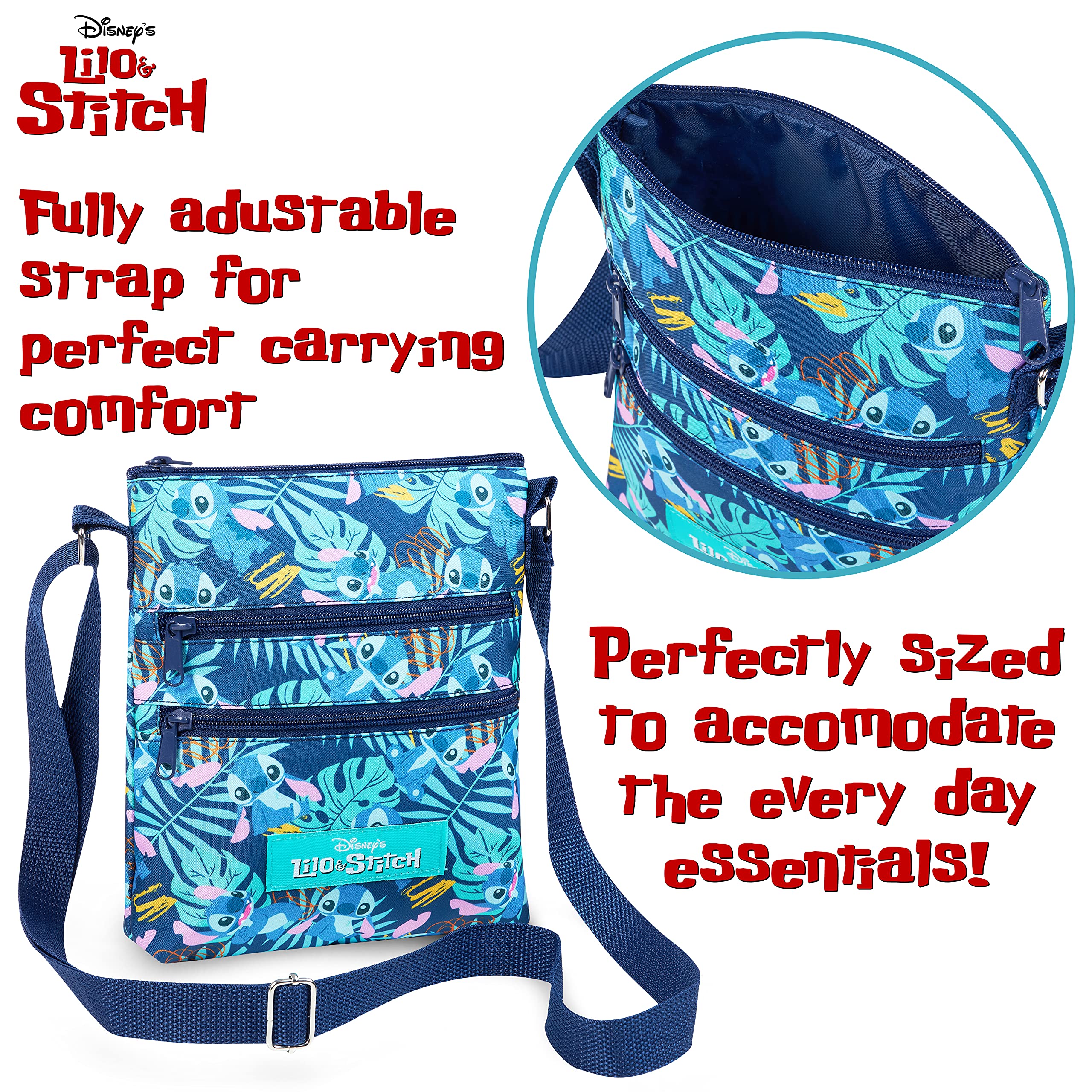 Foto 6 pulgar | Bandolera Disney Stitch Para Niños, Adolescentes Y Mujeres - Venta Internacional.