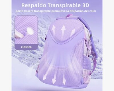 Foto 4 | Mochila Escolar Xtellar Impermeable De Gran Capacidad Color Púrpura