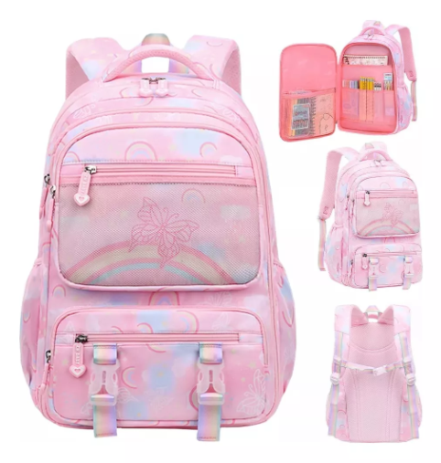 Foto 5 pulgar | Mochilas Escolar Impermeable Xtellar De Mariposas Color Rosa