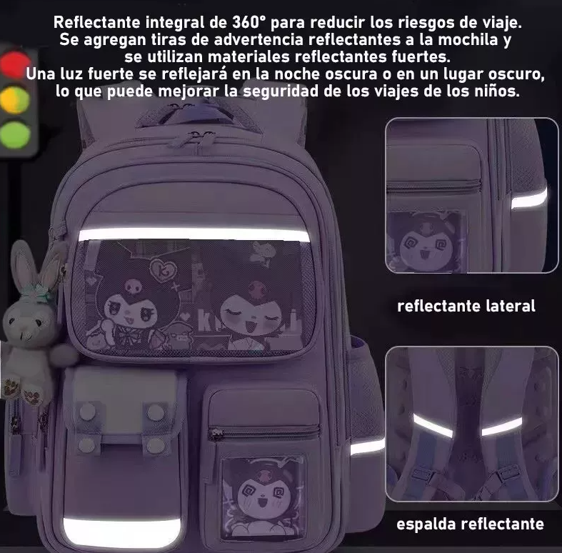 Foto 5 pulgar | Mochila Escolar Para Niñas Violeta Moda