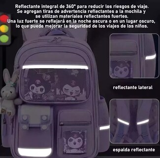 Foto 4 | Mochila Escolar Para Niñas Violeta Moda