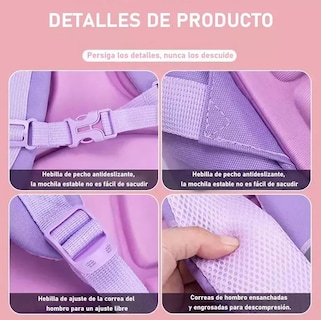 Foto 7 | Mochila Escolar Para Niñas Violeta Moda