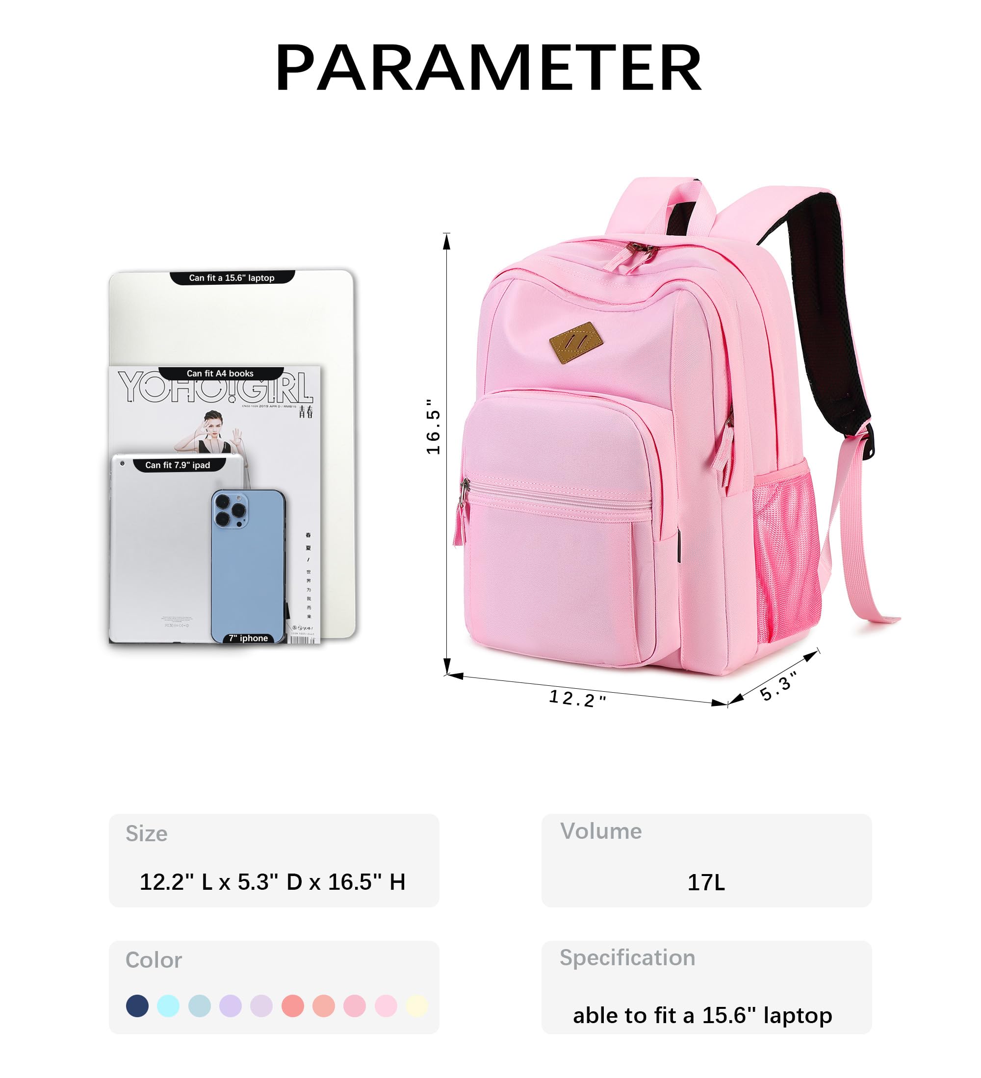 Foto 7 pulgar | Mochila Abshoo Rosa-Venta Internacional