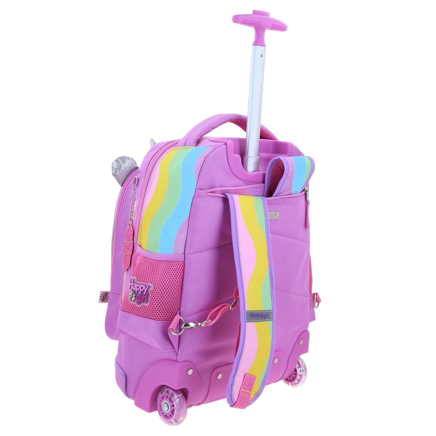 Foto 3 | Mochila Grande De Ruedas Con Luz Led Happy Girl Iris Hg70407-c