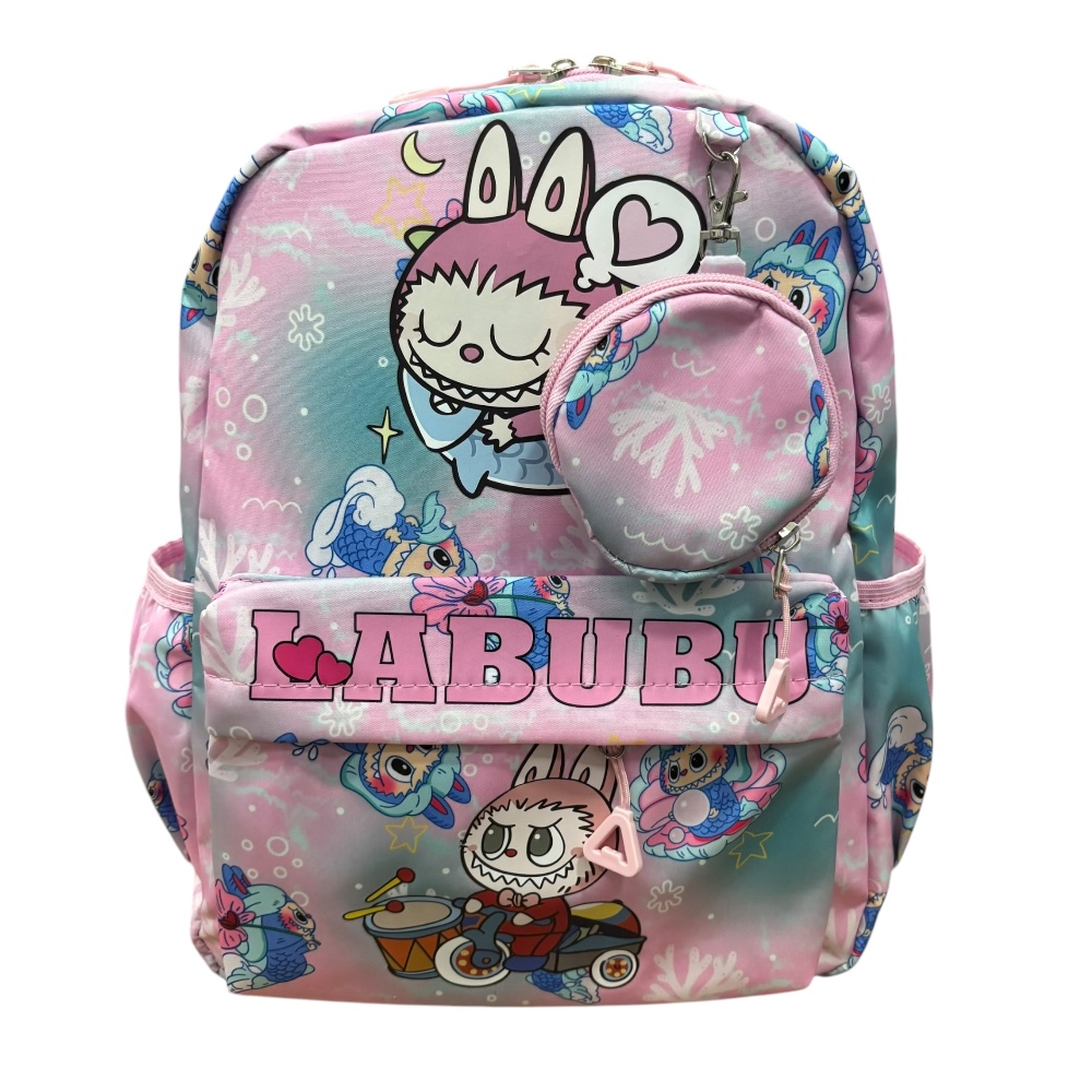 Foto 1 | Mochila Infantil Labubu Color Rosa Con Doble Cierre