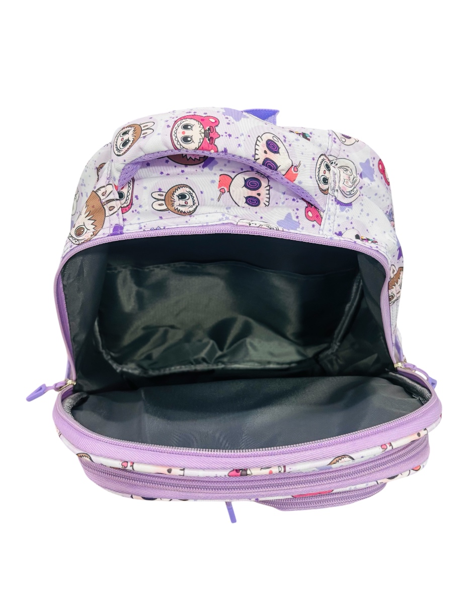 Foto 4 | Mochila Escolar Color Lila De Labubu Práctica Y Espaciosa