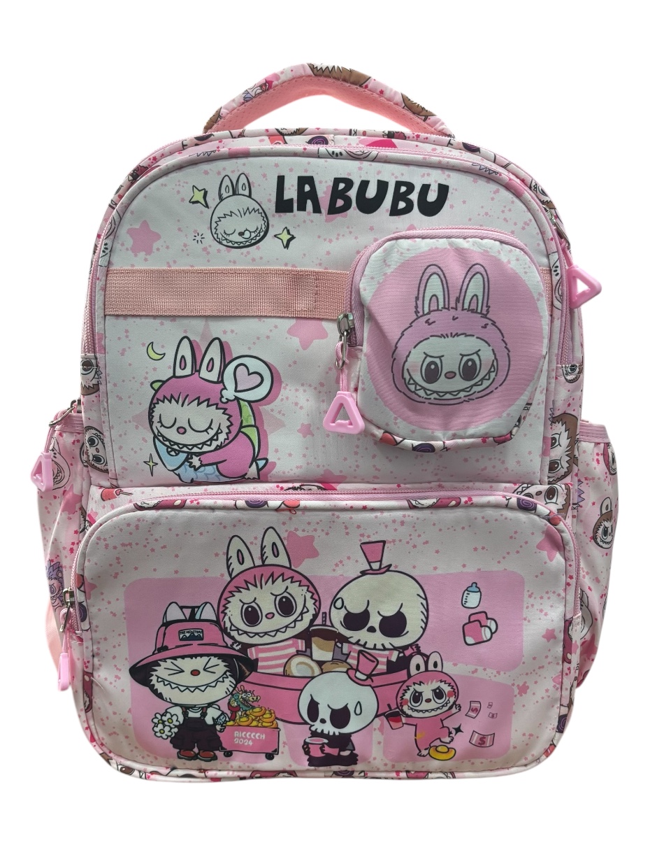 Foto 1 | Mochila Escolar Color Rosa De Labubu Es Práctica Y Espaciosa