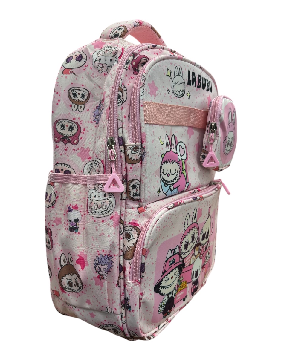 Foto 3 | Mochila Escolar Color Rosa De Labubu Es Práctica Y Espaciosa